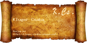 Kluger Csaba névjegykártya